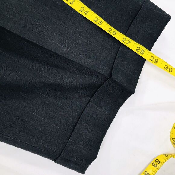 Vanetti Dress Pants Black Stripe 50 52 Pleated Cuffed Mens Le Collezioni - Picture 8 of 12